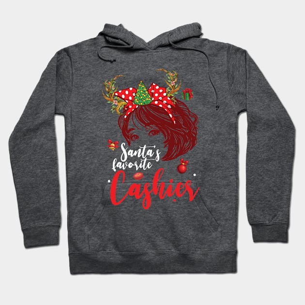 Messy Bun Hair Christmas Tree Santas Favorite Cash Hoodie by intelus